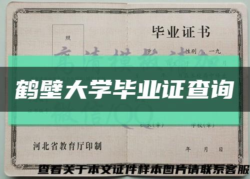 鶴壁大學畢業證查詢縮略圖
