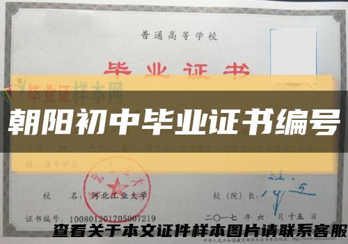 朝陽初中畢業證書編號縮略圖