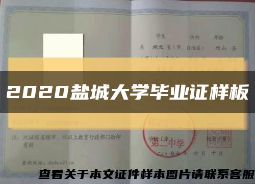 2020鹽城大學畢業證樣板縮略圖