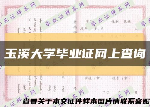 玉溪大學畢業證網上查詢縮略圖