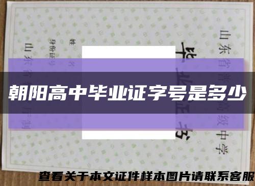 朝陽高中畢業證字號是多少縮略圖