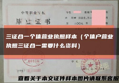 三證合一個體營業執照樣本（個體戶營業執照三證合一需要什么資料）縮略圖