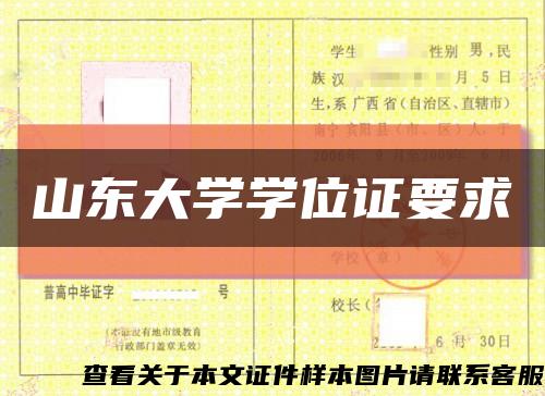 山東大學學位證要求縮略圖