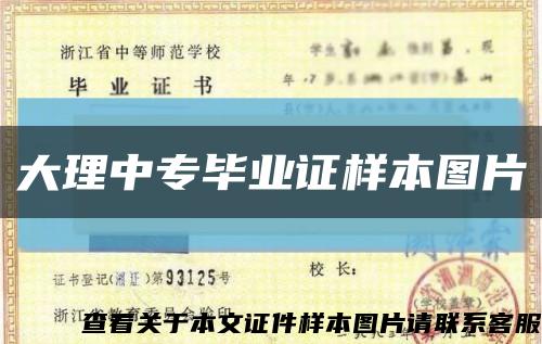 大理中專畢業證樣本圖片縮略圖