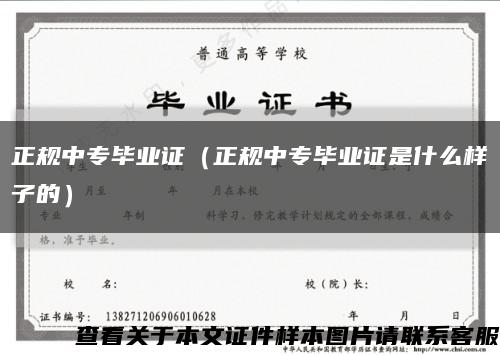 正規中專畢業證（正規中專畢業證是什么樣子的）縮略圖
