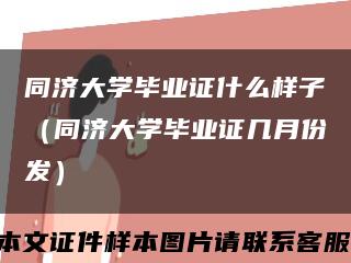 同濟大學畢業證什么樣子（同濟大學畢業證幾月份發）縮略圖