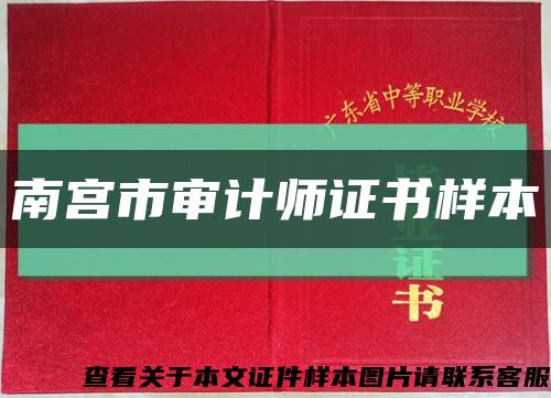 南宮市審計師證書樣本縮略圖