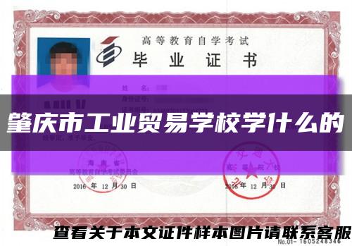 肇慶市工業貿易學校學什么的縮略圖