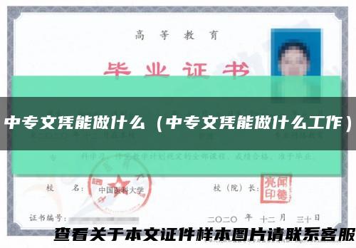 中專文憑能做什么（中專文憑能做什么工作）縮略圖