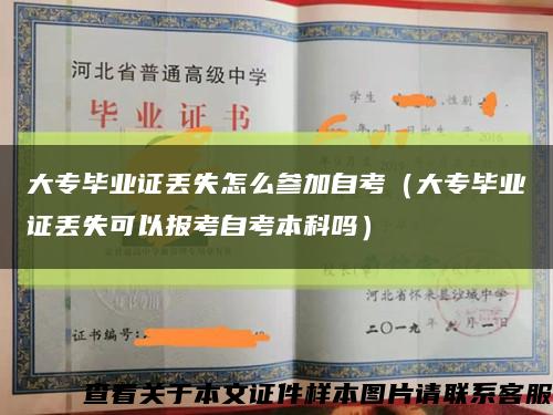 大專畢業證丟失怎么參加自考（大專畢業證丟失可以報考自考本科嗎）縮略圖