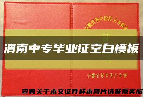 渭南中專畢業證空白模板縮略圖
