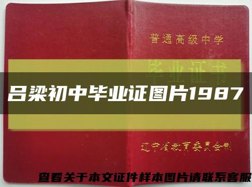 呂梁初中畢業證圖片1987縮略圖