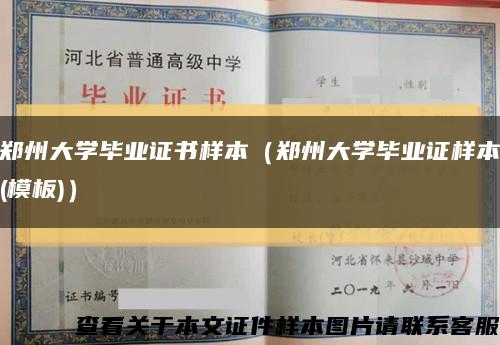 鄭州大學畢業證書樣本（鄭州大學畢業證樣本(模板)）縮略圖