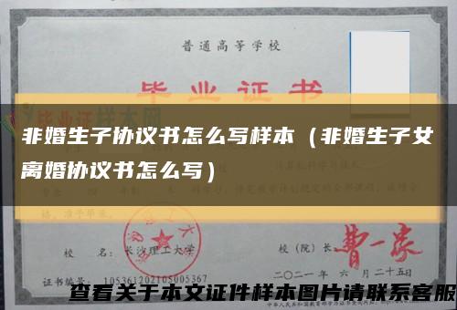 非婚生子協議書怎么寫樣本（非婚生子女離婚協議書怎么寫）縮略圖