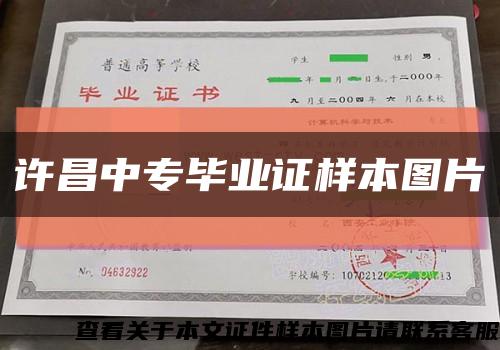 許昌中專畢業證樣本圖片縮略圖