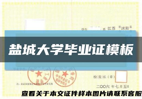 鹽城大學畢業證模板縮略圖