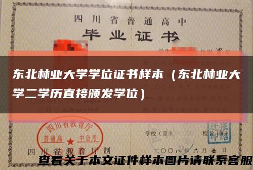 東北林業大學學位證書樣本（東北林業大學二學歷直接頒發學位）縮略圖