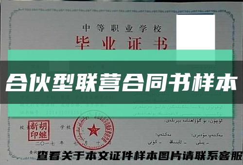 合伙型聯營合同書樣本縮略圖