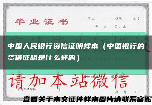 中國人民銀行資信證明樣本（中國銀行的資信證明是什么樣的）縮略圖