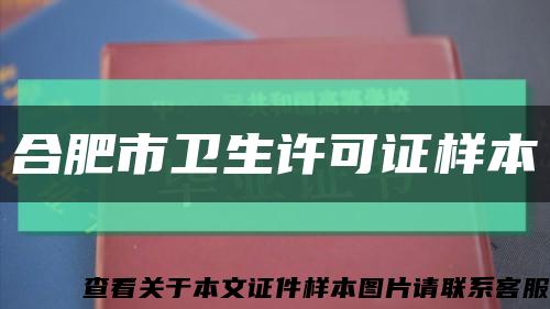 合肥市衛生許可證樣本縮略圖