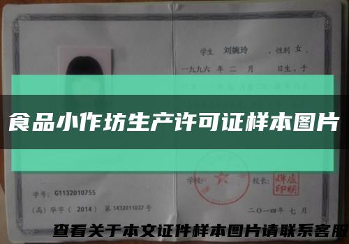 食品小作坊生產許可證樣本圖片縮略圖