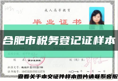合肥市稅務登記證樣本縮略圖