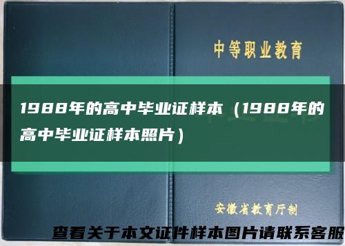 1988年的高中畢業證樣本（1988年的高中畢業證樣本照片）縮略圖