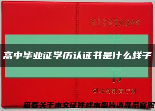 高中畢業證學歷認證書是什么樣子縮略圖