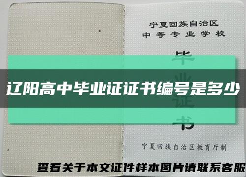 遼陽高中畢業證證書編號是多少縮略圖