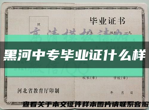 黑河中專畢業證什么樣縮略圖