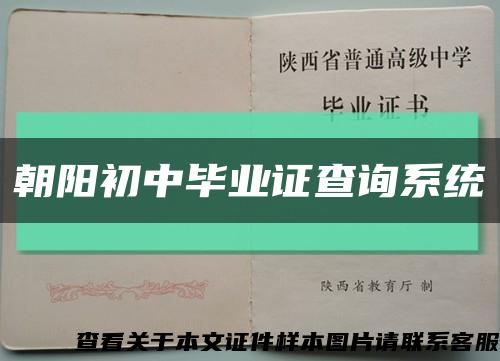 朝陽初中畢業證查詢系統縮略圖