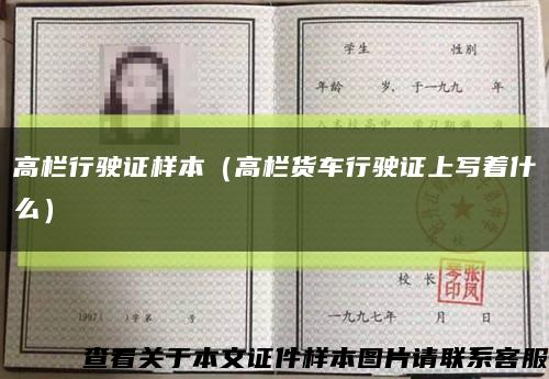 高欄行駛證樣本（高欄貨車行駛證上寫著什么）縮略圖