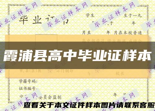 霞浦縣高中畢業證樣本縮略圖