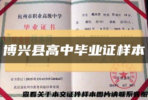 博興縣高中畢業證樣本縮略圖