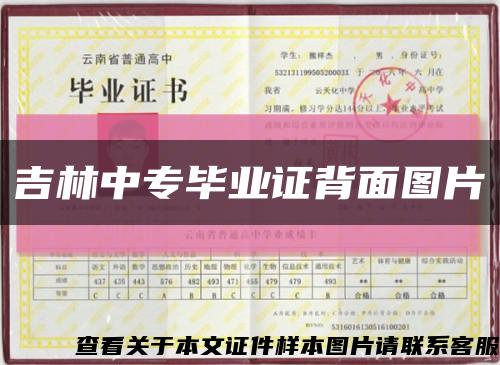 吉林中專畢業證背面圖片縮略圖
