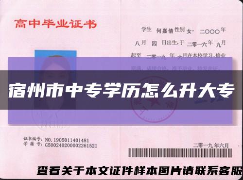 宿州市中專學歷怎么升大?？s略圖