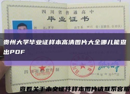 貴州大學畢業證樣本高清圖片大全哪兒能查出PDF縮略圖