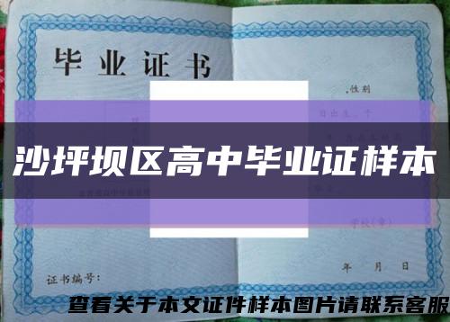 沙坪壩區高中畢業證樣本縮略圖