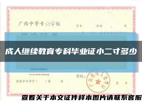 成人繼續教育?？飘厴I證小二寸多少縮略圖