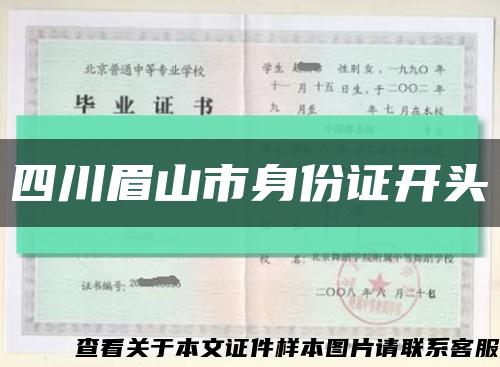 四川眉山市身份證開頭縮略圖