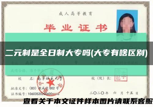 二元制是全日制大專嗎(大專有啥區別)縮略圖