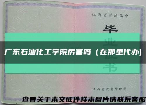 廣東石油化工學院厲害嗎（在那里代辦)縮略圖