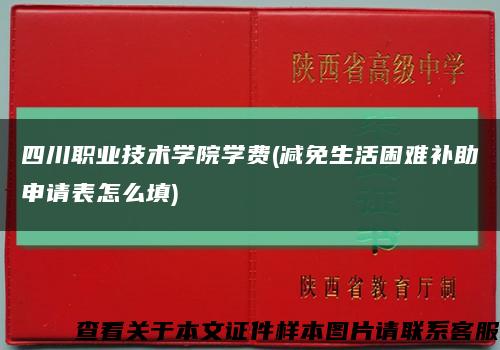四川職業技術學院學費(減免生活困難補助申請表怎么填)縮略圖