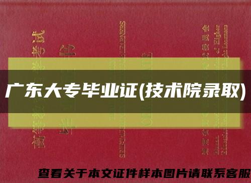 廣東大專畢業證(技術院錄取)縮略圖
