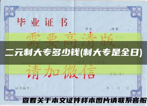 二元制大專多少錢(制大專是全日)縮略圖