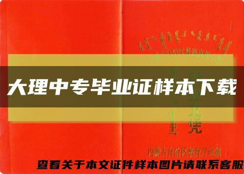 大理中專畢業證樣本下載縮略圖