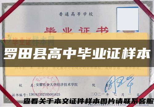 羅田縣高中畢業證樣本縮略圖