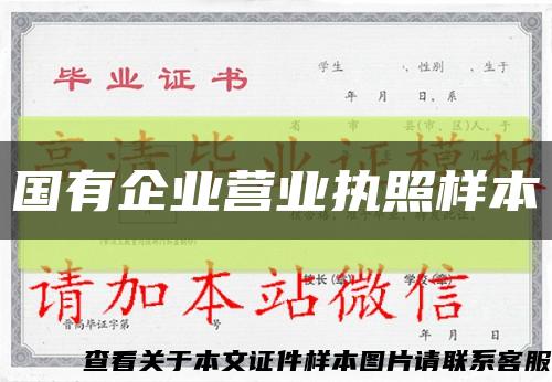 國有企業營業執照樣本縮略圖