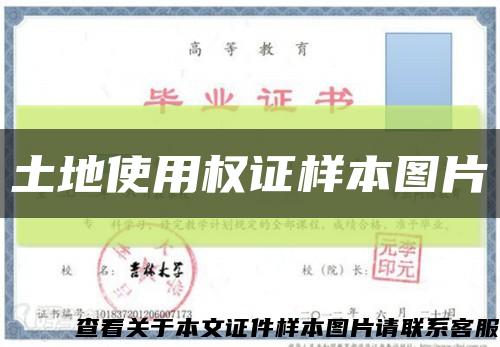 土地使用權證樣本圖片縮略圖