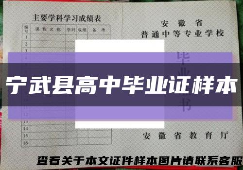 寧武縣高中畢業證樣本縮略圖